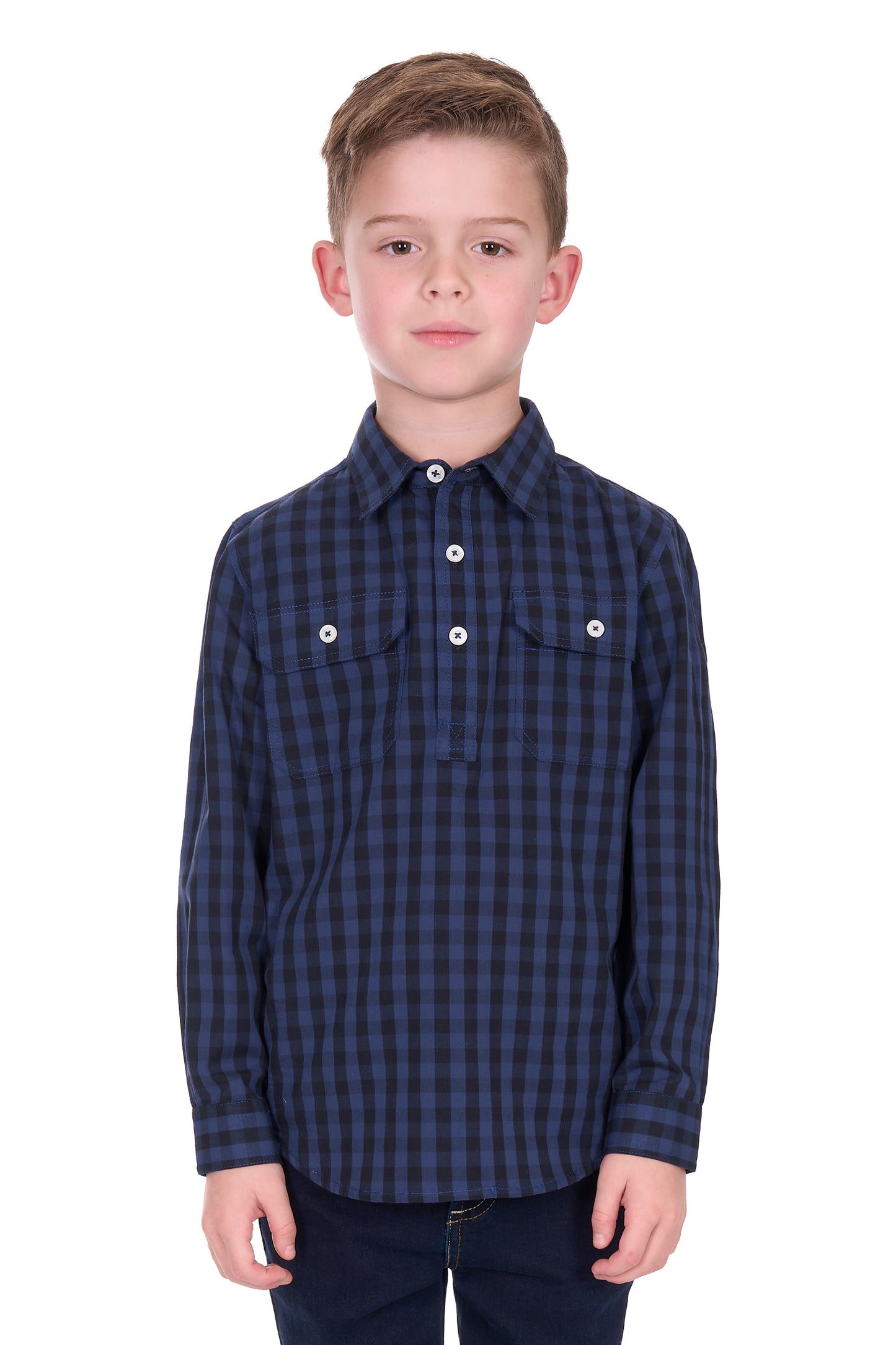Hard Slog Kids Nash 1/2 Placket Long Sleeve Shirt