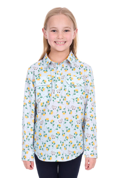 Hard Slog Kids Suzie 1/2 Placket Long Sleeve Shirt