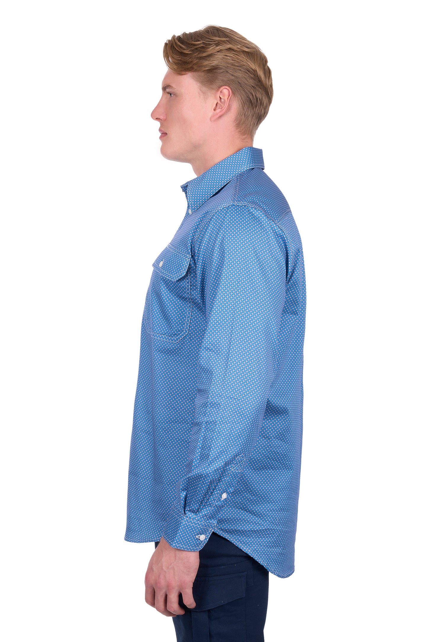 Hard Slog Mens Holden 1/2 Placket Long Sleeve Shirt