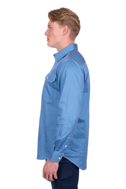 Hard Slog Mens Holden 1/2 Placket Long Sleeve Shirt