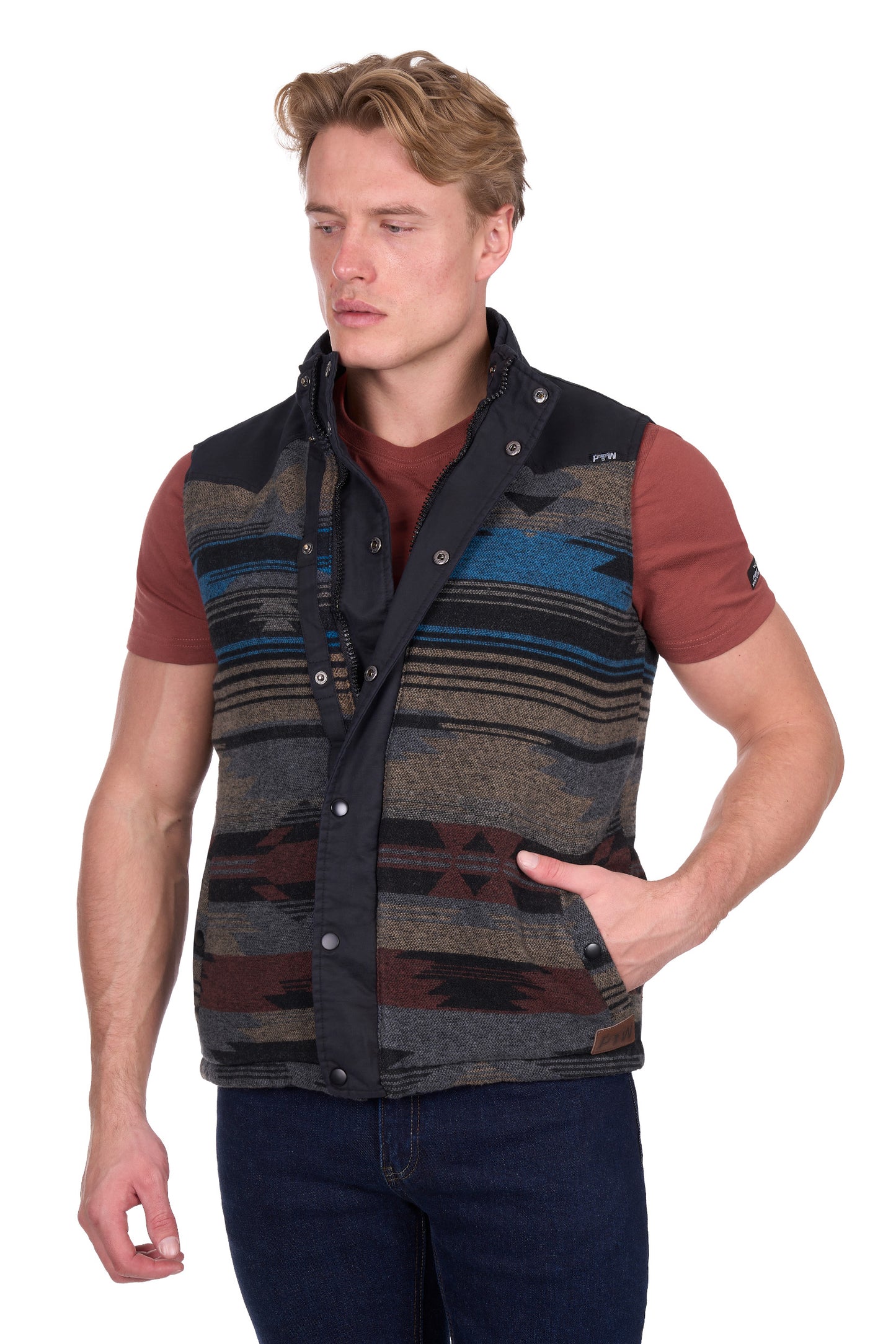 Pure Western Mens Trevor Reversible Vest