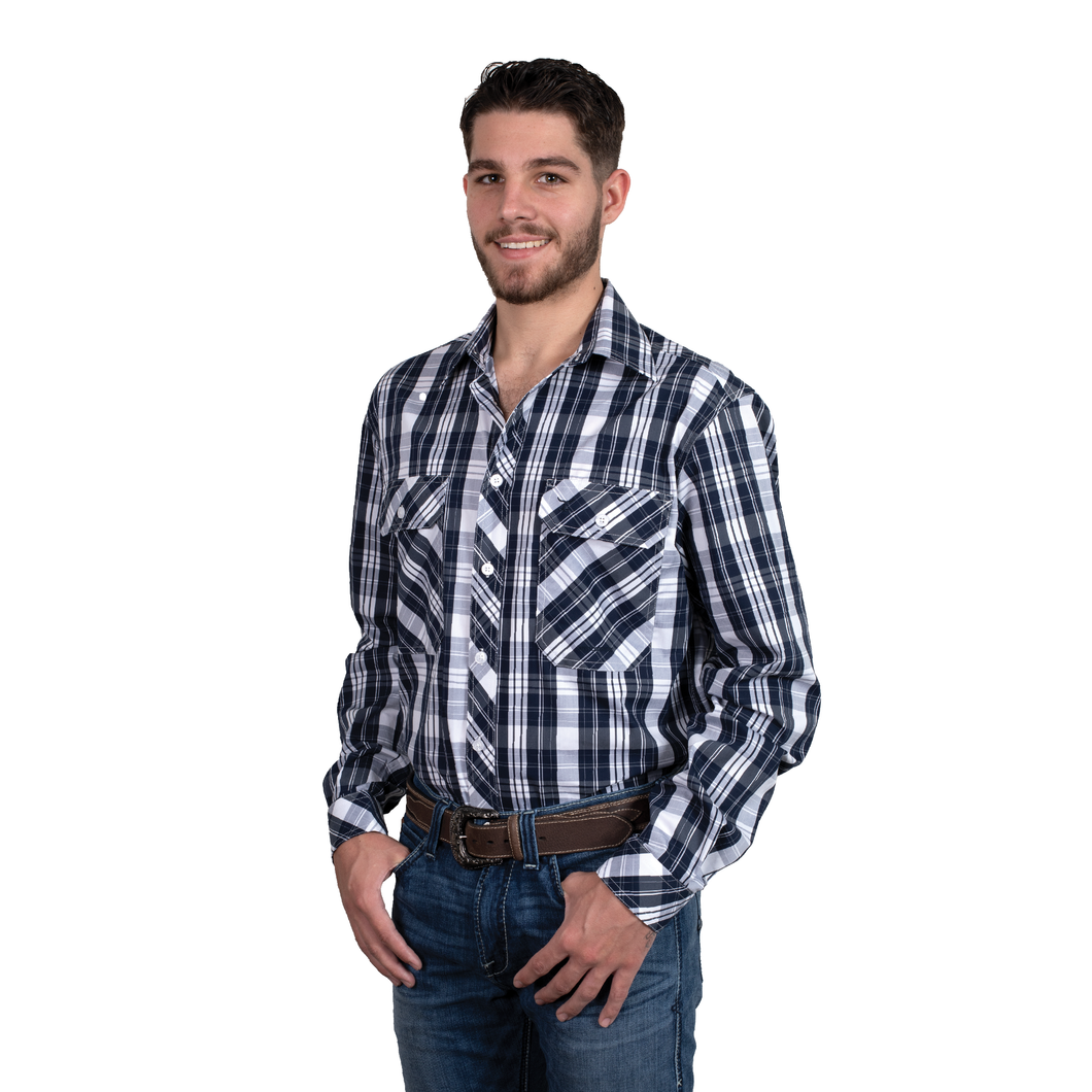 JUST COUNTRY MENS AUSTIN FULL BUTTON PRINT WORKSHIRT