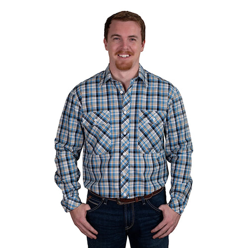 Just Country Mens Austin Full Button Print Workshirt