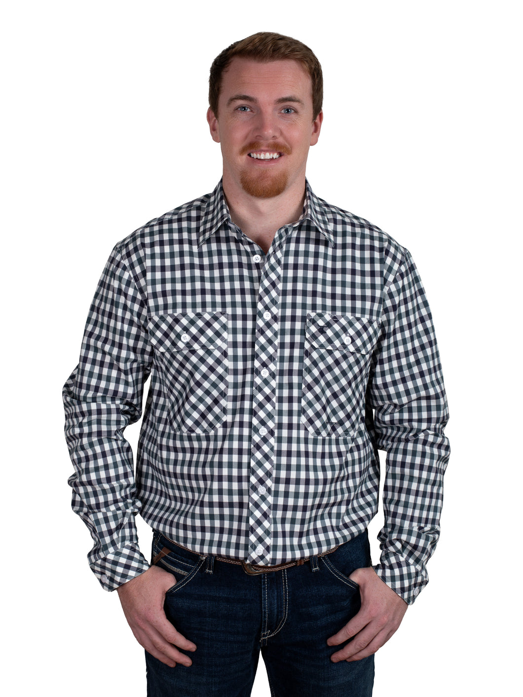 Just Country Mens Austin Full Button Print Workshirt