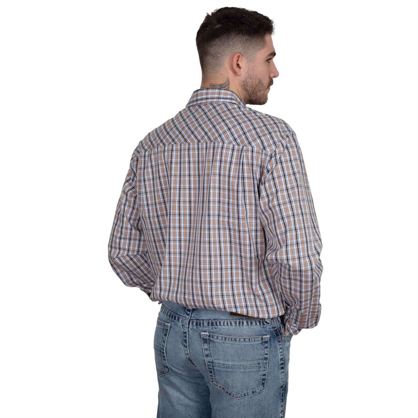 Just Country Mens Austin Full Button Print Work Shirt
