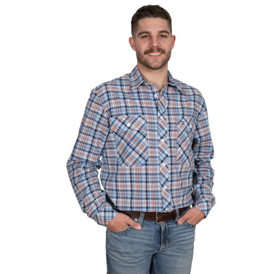 Just Country Mens Austin Full Button Print Workshirt
