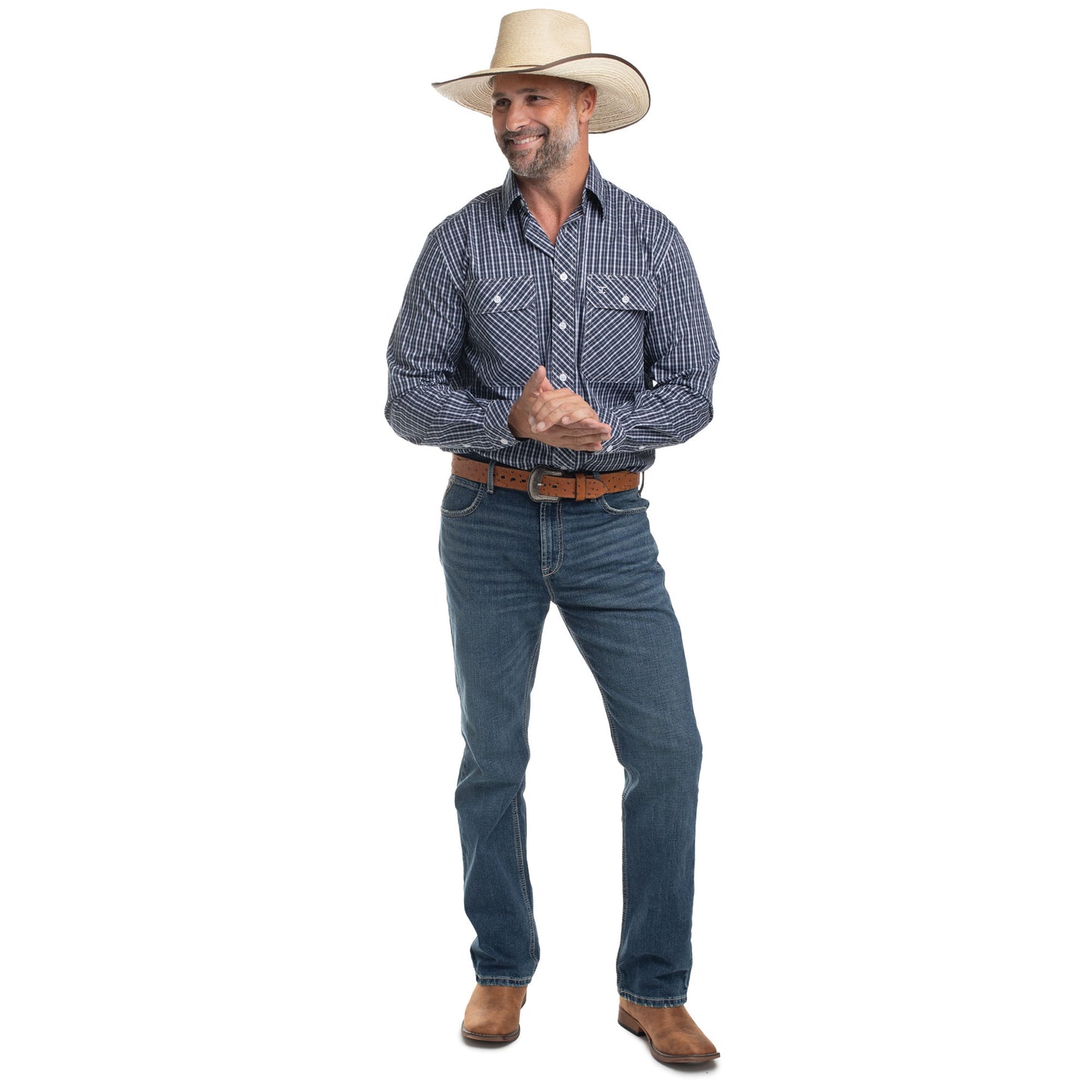 Just Country Mens Austin Full Button Print Country Workshirt