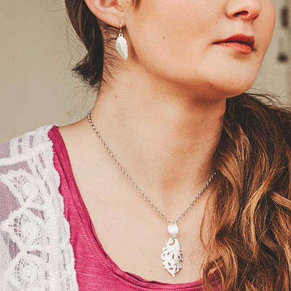 Montana Silversmiths Mountain Calling Feather Necklace