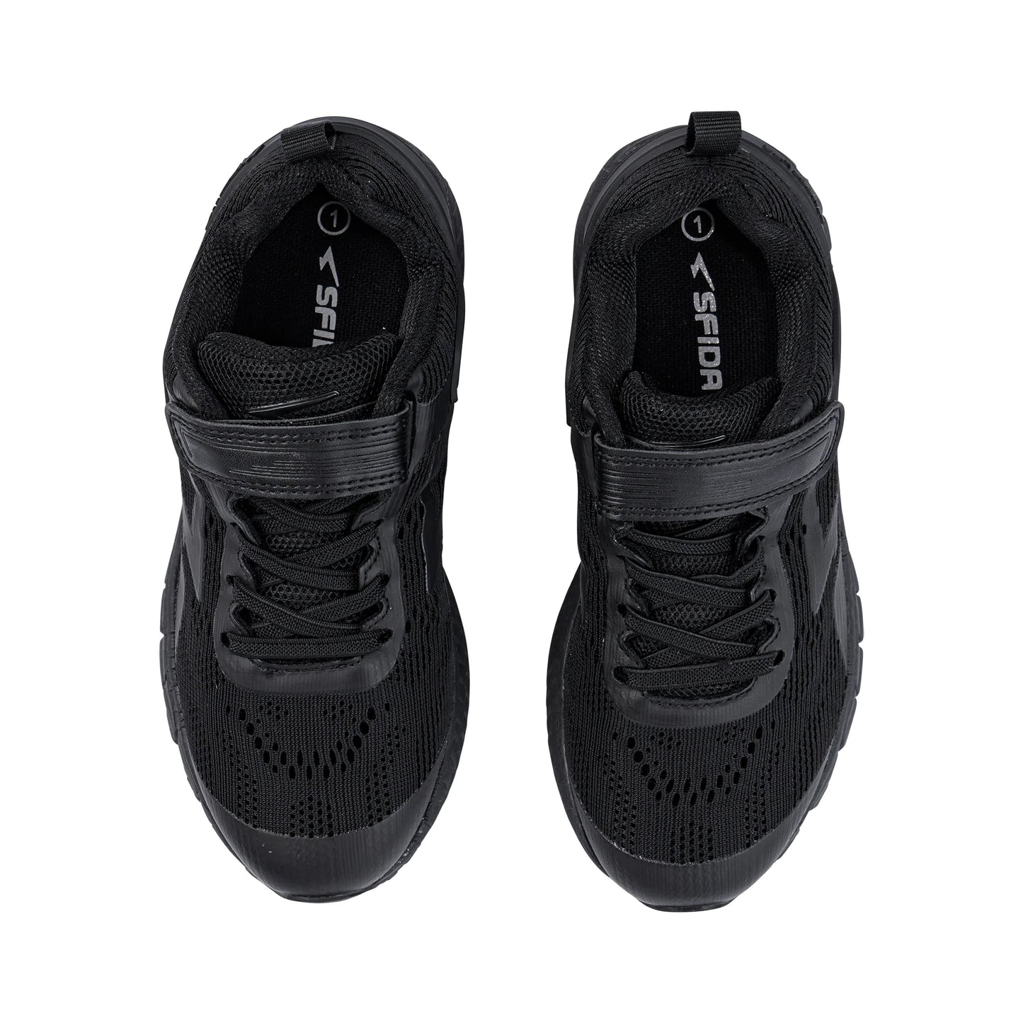 Sfida Onyx Junior Black Velcro Shoes
