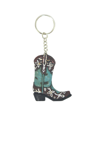PURE WESTERN BOOT TURQUOISE KEYCHAIN