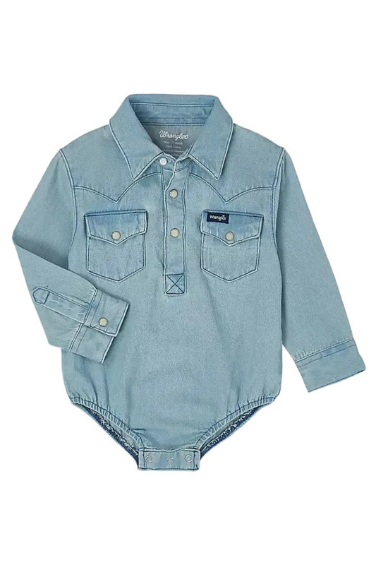 Wrangler Baby Western Long Sleeve Denim Bodysuit