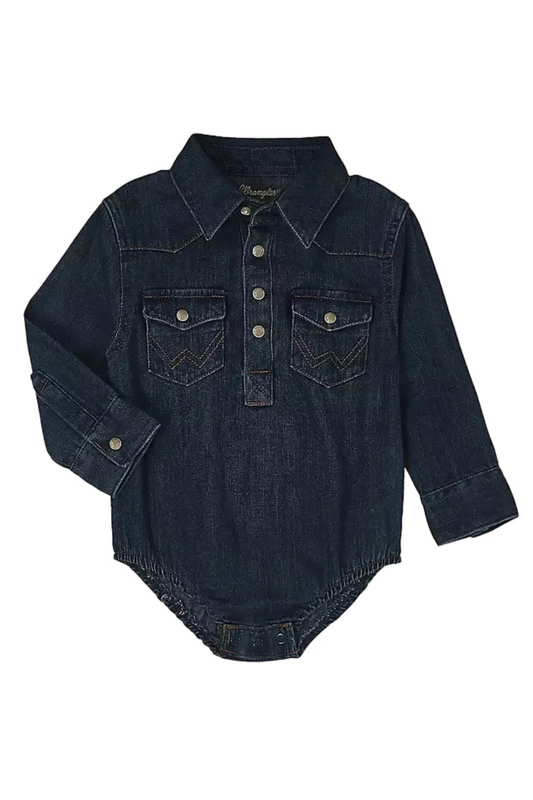 Wrangler Baby Western Long Sleeve Denim Bodysuit