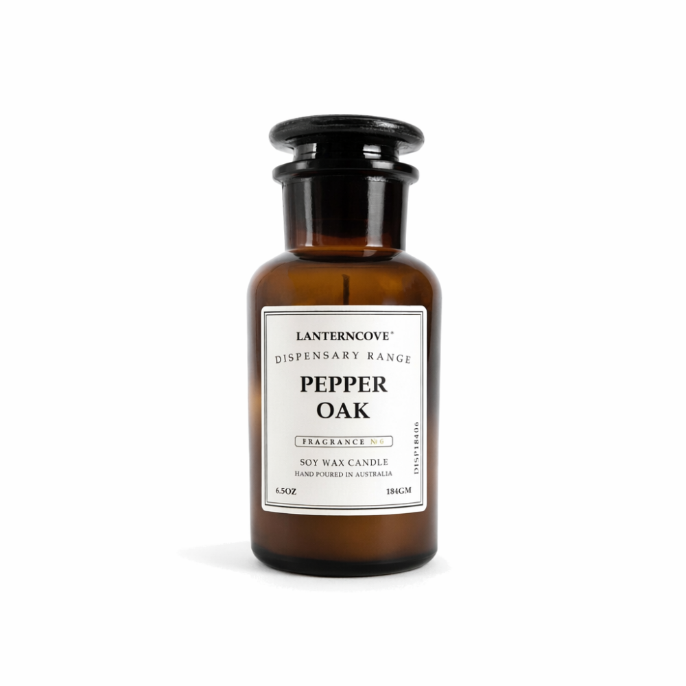 Lanterncove Dispensary 6.5 oz Soy Wax Candle Pepper Oak