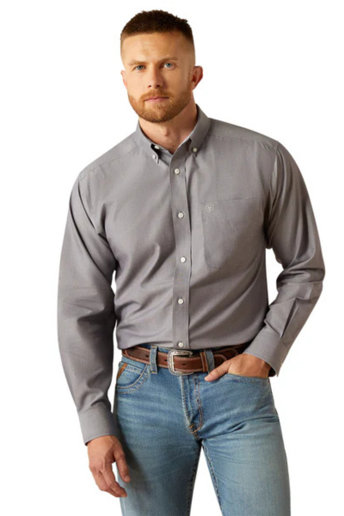 Ariat Mens Wrinkle Free Solid Long Sleeve Shirt