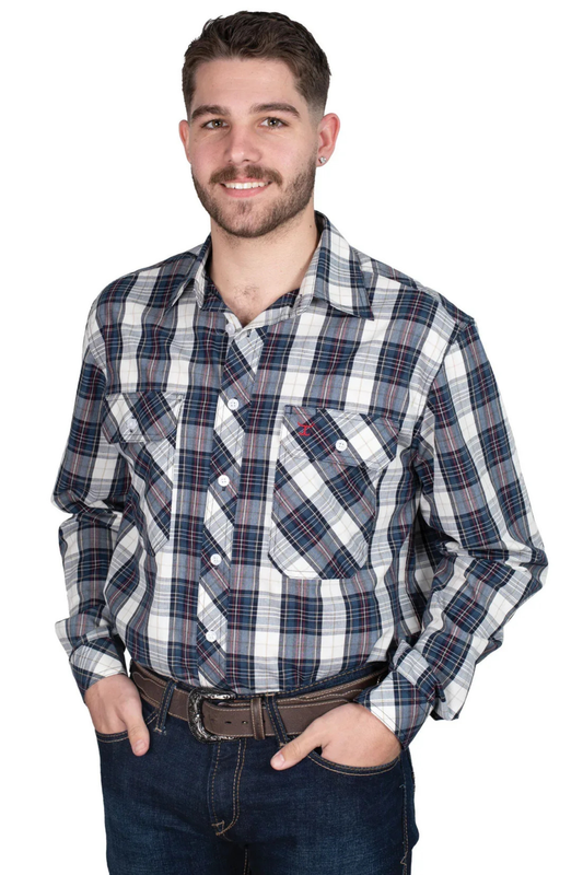 Just Country Mens Austin Full Button Print Workshirt