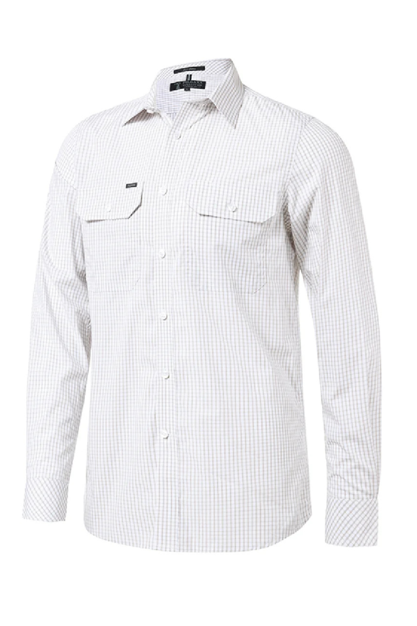 Pilbara Mens Yarn Dyed Check Dual Pocket Short Sleeve Shirt