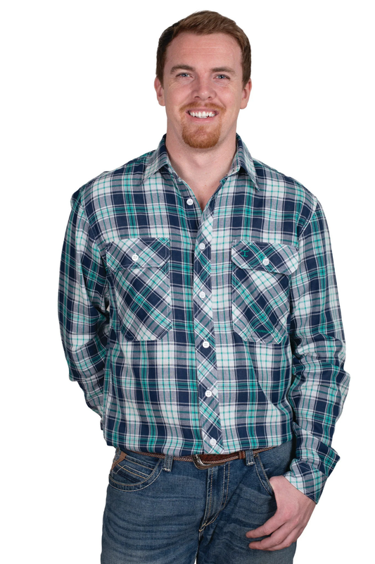 Just Country Mens Austin Full Button Print Workshirt