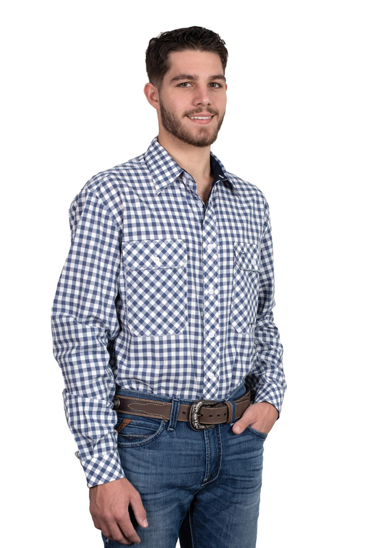 Just Country Mens Austin Full Button Print Workshirt