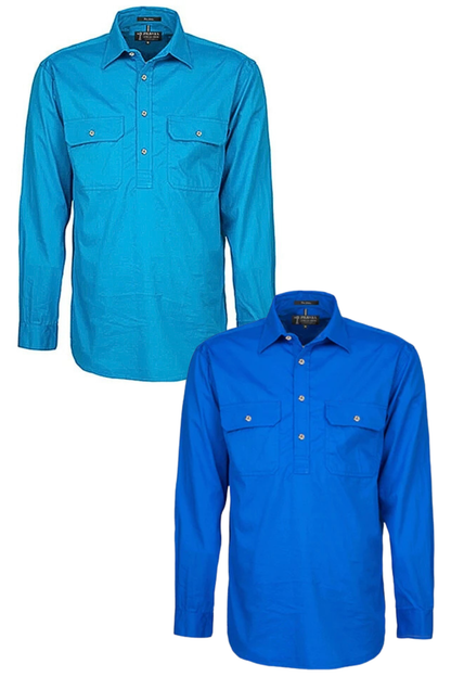 Mens Pilbara Closed Front Long Sleeve Country Work Shirt