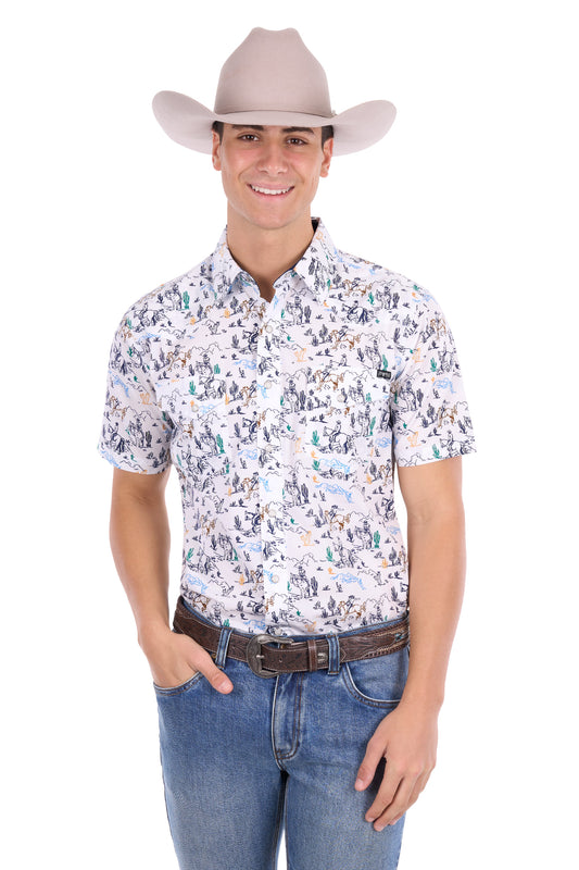 Pure Western Mens Mike Short Sleeve Shirt