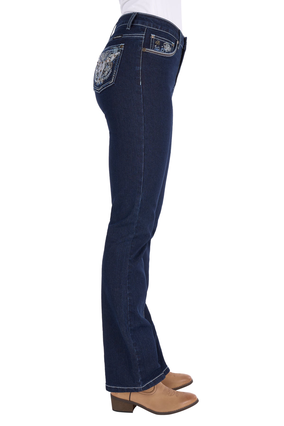 Pure Western Womens Daph High Rise Bootcut Jeans 30 Inch Leg