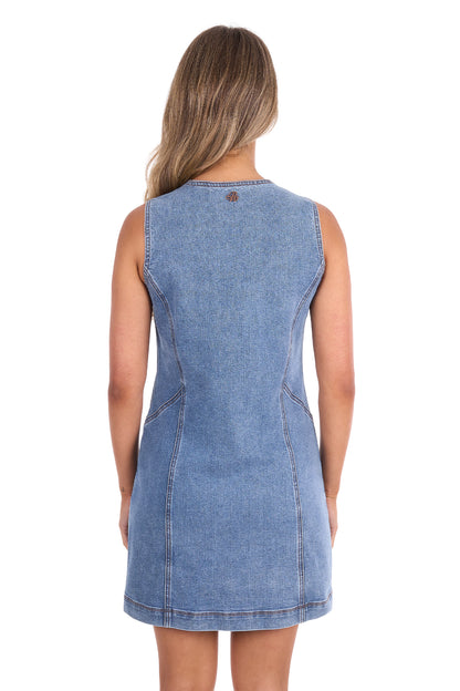 Pure Western Womens Natasha Sleeveless Denim Dress