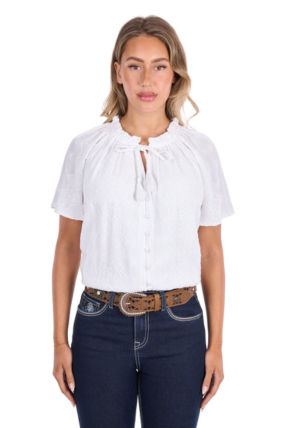 Pure Western Womens Piper Short Sleeve Blouse