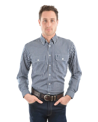 Thomas Cook Mens Winton Stripe 2 Pocket Long Sleeve Shirt