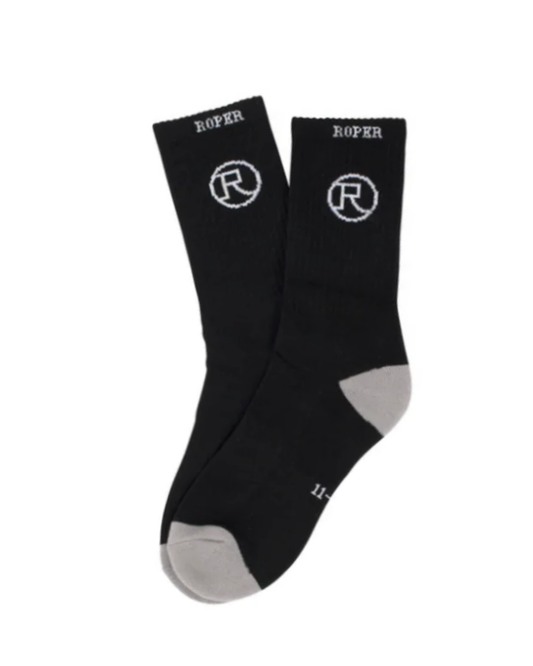 Roper Crew Socks Pack Of 3 Black / Grey
