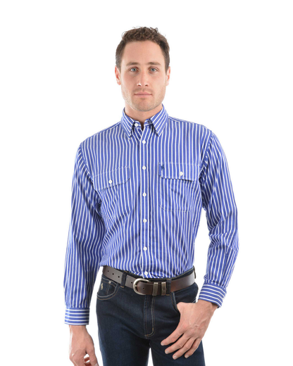 Thomas Cook Mens Winton Stripe 2 Pocket Long Sleeve Shirt