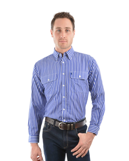 Thomas Cook Mens Winton Stripe 2 Pocket Long Sleeve Shirt