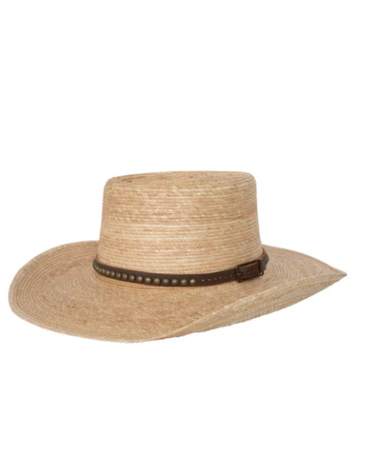 Sunbody Hats Oak Elko With Old West Band Palm Leaf Hat