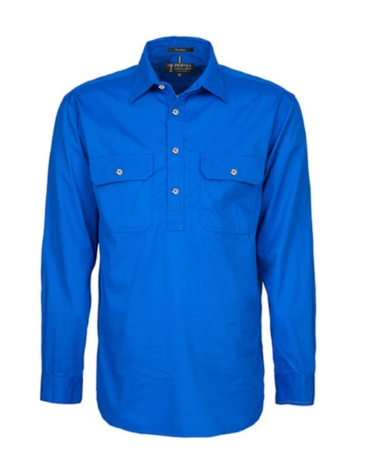 Mens Pilbara Closed Front Long Sleeve Country Work Shirt