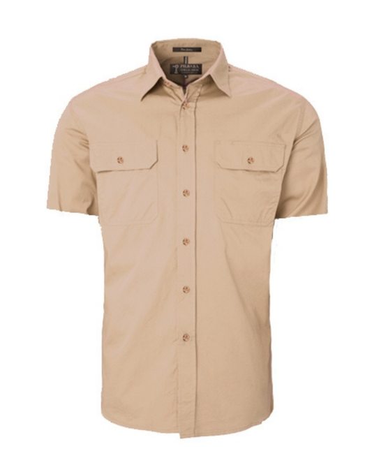 Mens Pilbara Open Front Short Sleeve Country Work Shirt