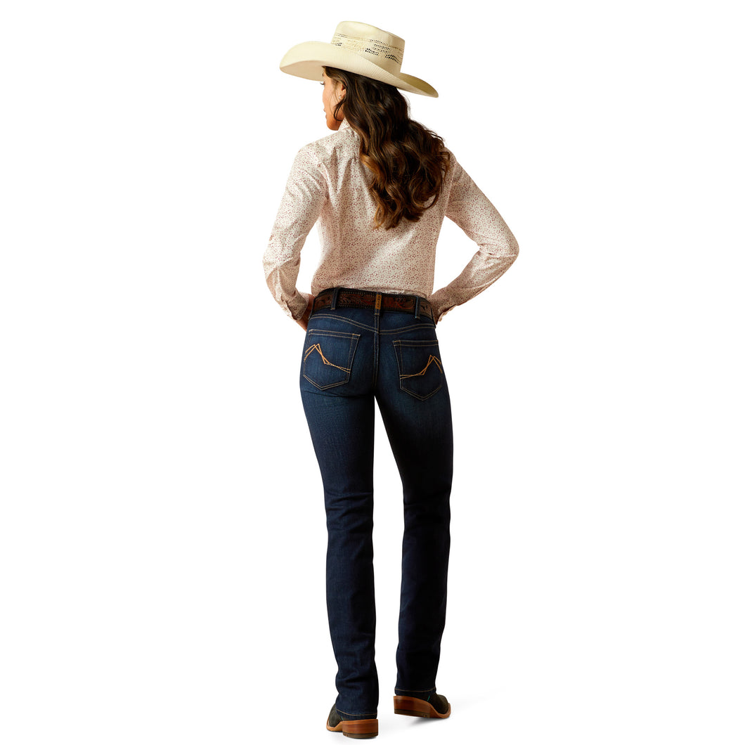 Ariat Womens Mid Rise Straight Romana Jean 33 Inch Leg