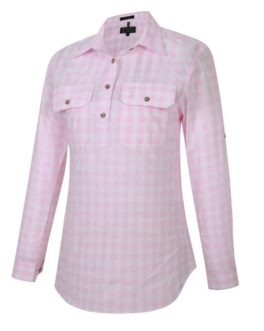 Pilbara Womens Yarn Dyed Check Closed Front Long Sleeve Country Shirt