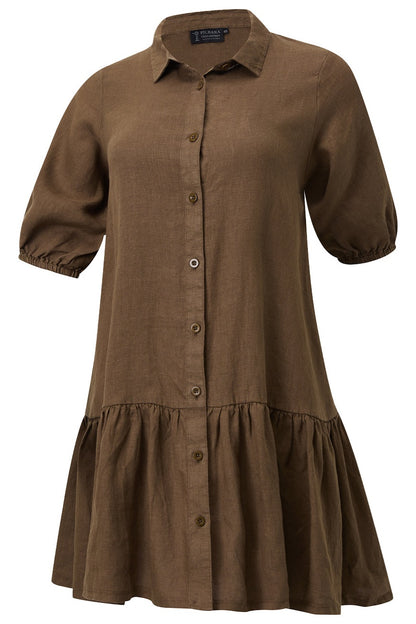 Pilbara Womens Monica Linen 3/4 Sleeve Dress