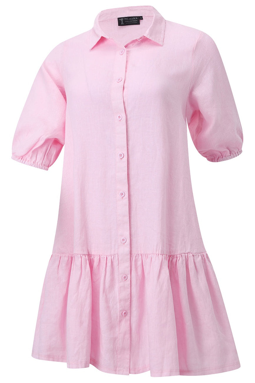 Pilbara Womens Monica Linen 3/4 Sleeve Dress