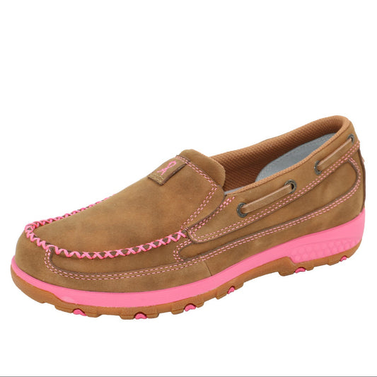 Twisted X Womens Pink Cellstretch Slip On Mocs