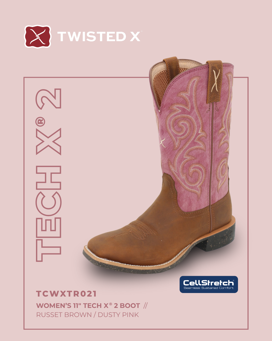 Twisted X Womens 11 Tech X2 Western Boots