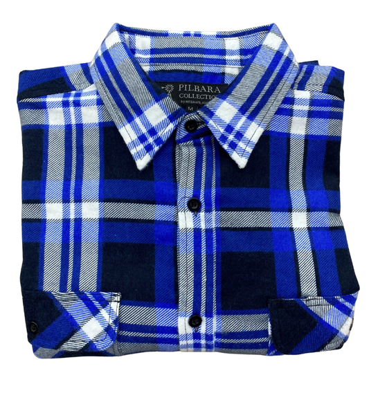 Pilbara Mens Flannelette Shirt Open Front