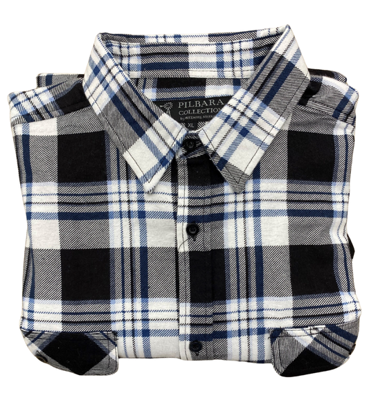 Pilbara Mens Flannelette Shirt Open Front