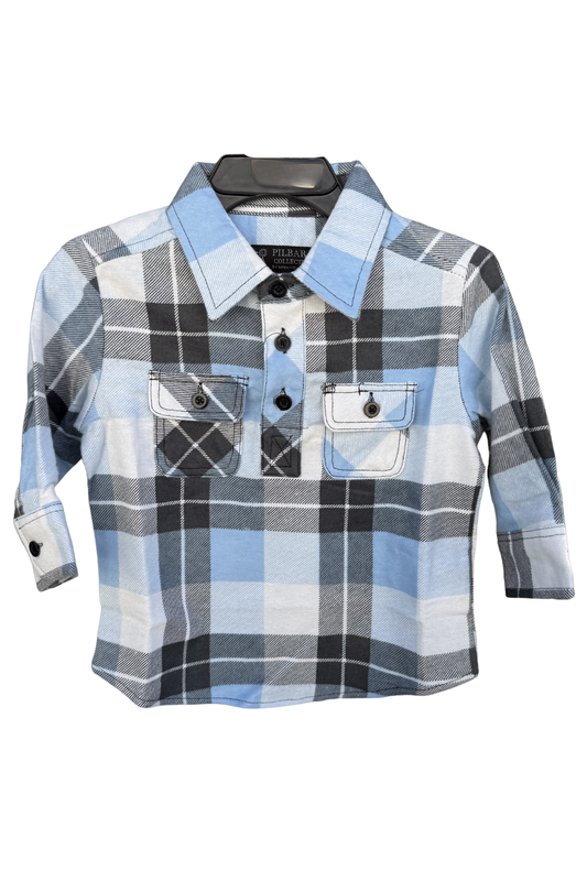 Pilbara Kids Flannelette Shirts Closed Front