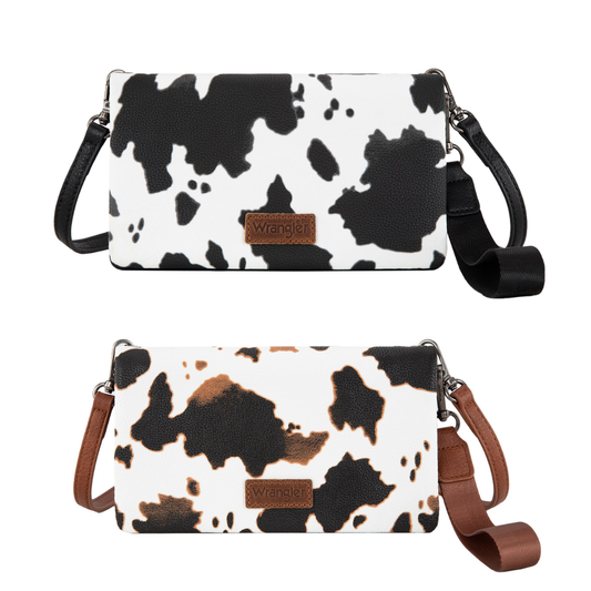 Wrangler Cow Print Wallet Crossbody Bag