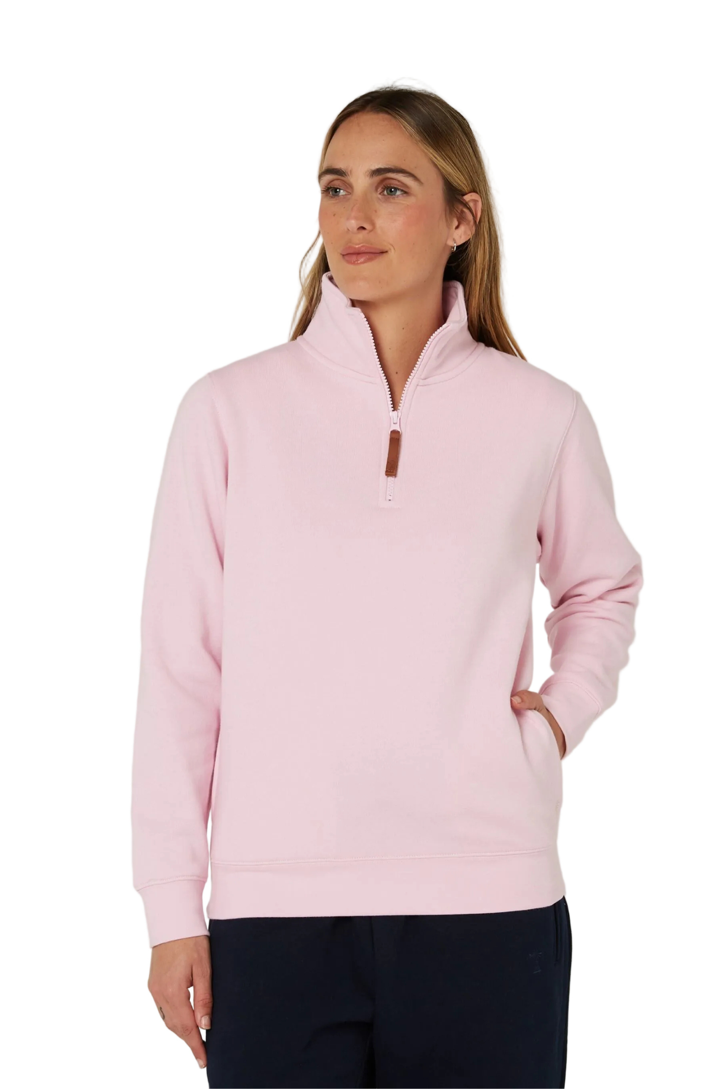 Pilbara Womens Zipper Closed Front Fleece Pullover Jumper