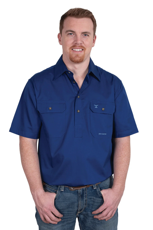 Just Country Mens Adam Half Button Short Sleeve Workshirt