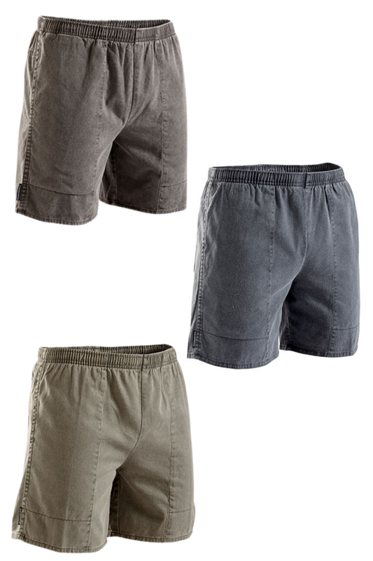 KingGee Mens Pigment Dyed Elastic Waist Rugger Shorts