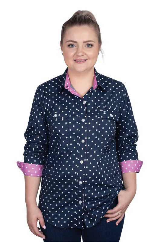 Just Country Womens Abbey Full Button Print Workshirt