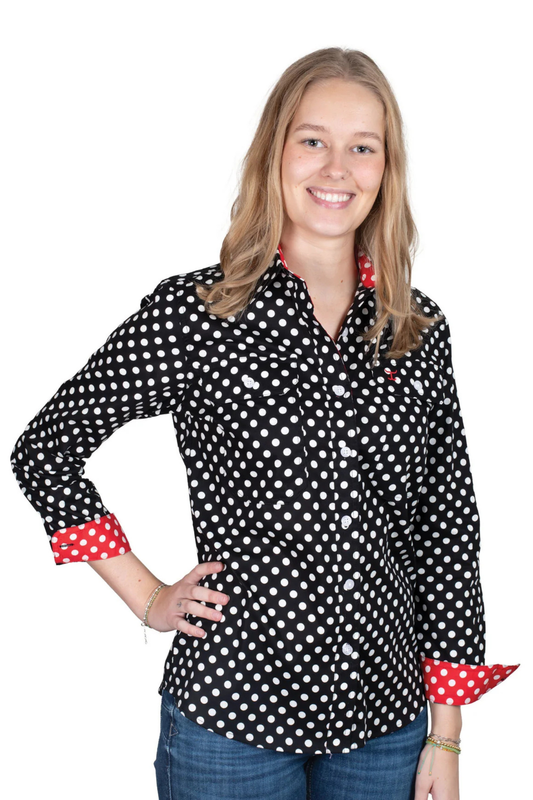 Just Country Womens Abbey Full Button Print Workshirt