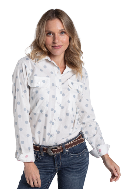 Just Country Womens Abbey Full Button Print Country Workshirt